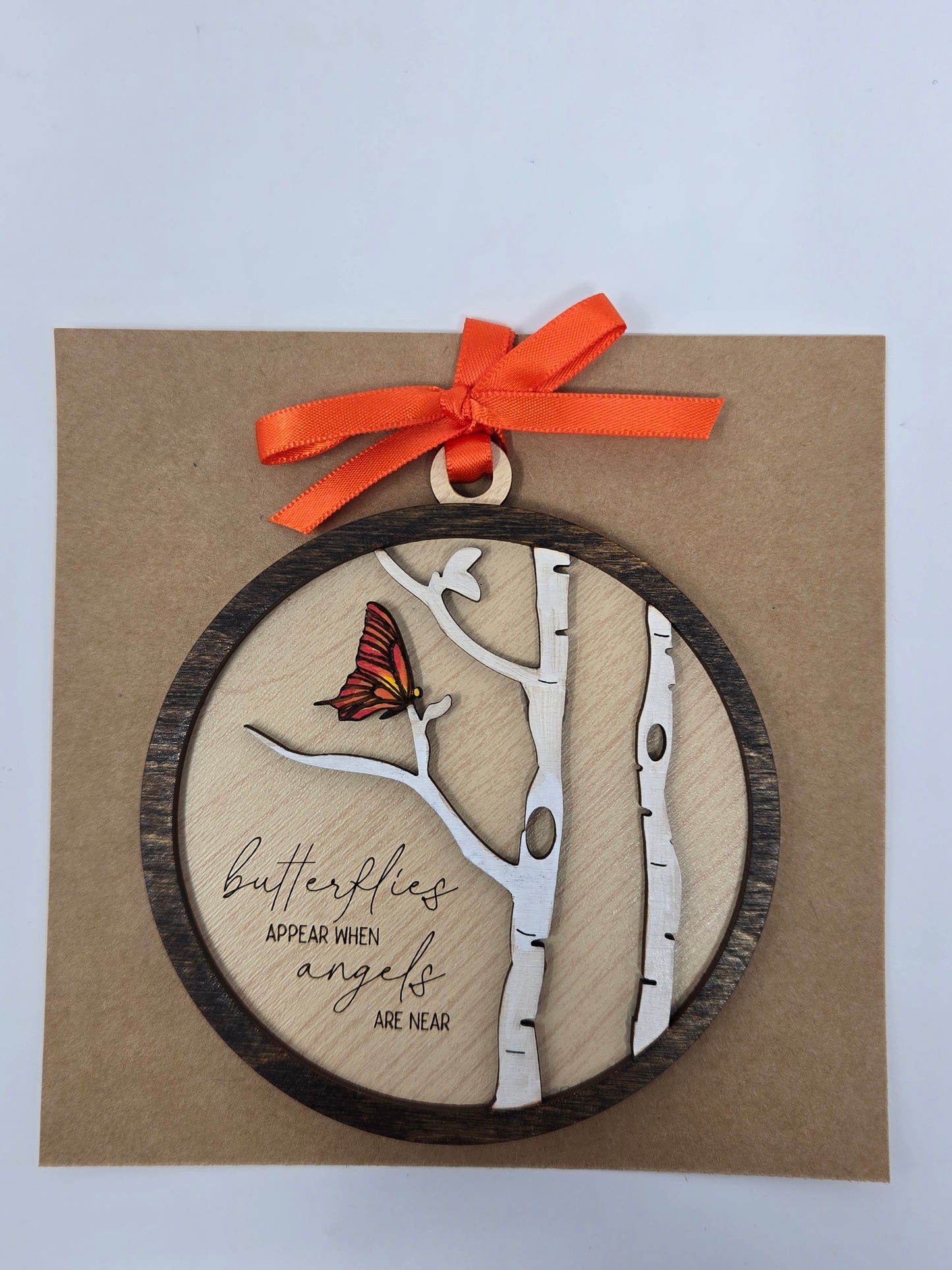 Butterflies Wooden Ornament – A Heartfelt Christmas Keepsake - Made in USA