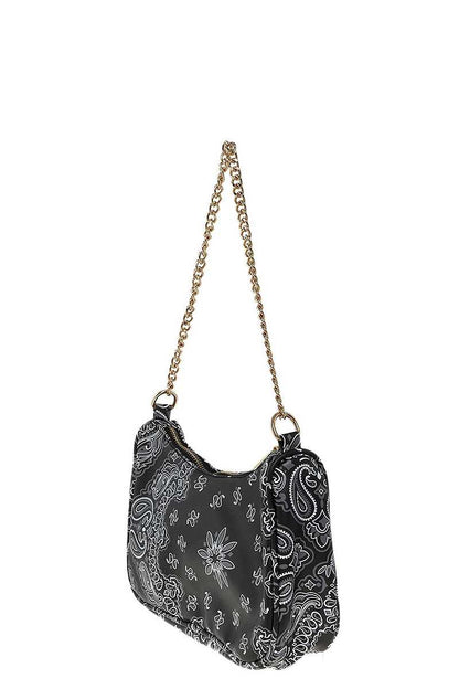 Paisley Bandana U Shape 2way Mini Shoulder Bag WHITE