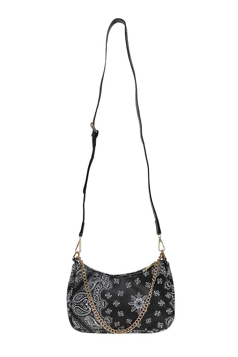 Paisley Bandana U Shape 2way Mini Shoulder Bag PINK