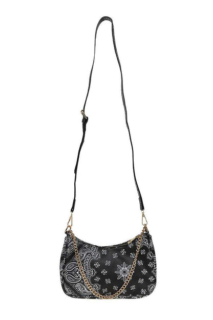 Paisley Bandana U Shape 2way Mini Shoulder Bag PINK