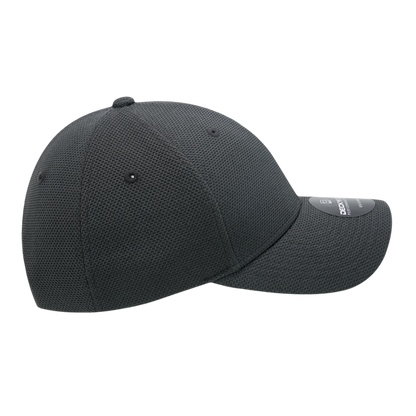 Golf Pique Pattern Adjustable Low Crown Structured Caps Charcoal Grey