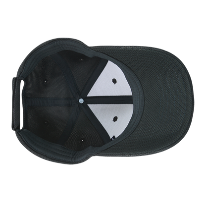 Golf Pique Pattern Adjustable Low Crown Structured Caps Charcoal Grey