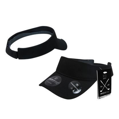 Standard Golf Sun Visors Pique Pattern Black