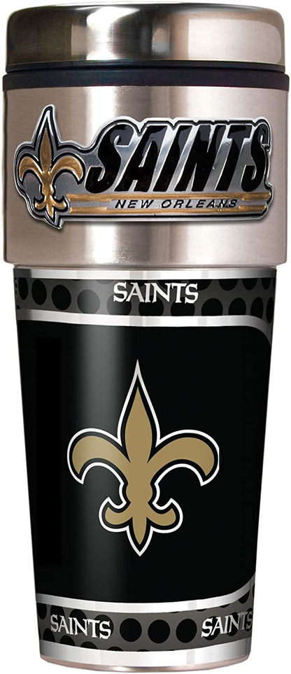 New Orleans Saints Metallic Travel Tumbler Stainless Steel 16oz