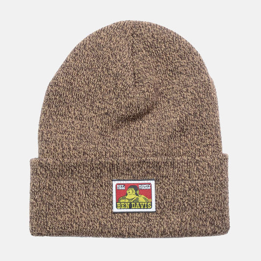 Ben Davis Acrylic Cuffed Beanie Skull Cap - Marled Brown