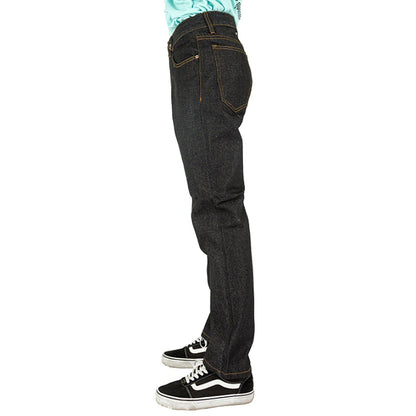Men's 13.OZ Slim fit Raw Black Denim Jeans
